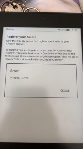 kindle support for Kindle internal errors